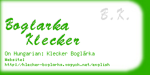 boglarka klecker business card